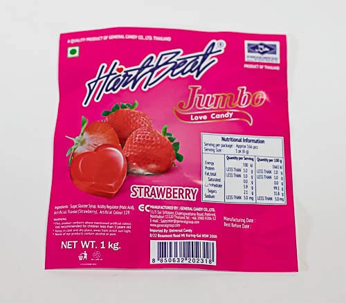 Hartbeat (Heartbeat) Strawberry Jumbo Heart Candies Bag - Image 4