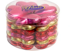 Hearts - Milk Chocolate 30g Hearts In Assorted Foil Tub Of 30