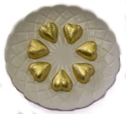 Hearts - Chocolate Hearts In Gold Foil (5kg Bulk)