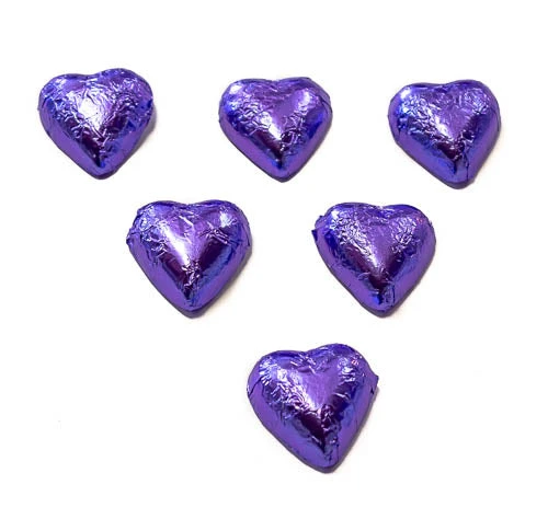 Hearts - Milk Chocolate Hearts In Mauve Foil 350g - Image 2