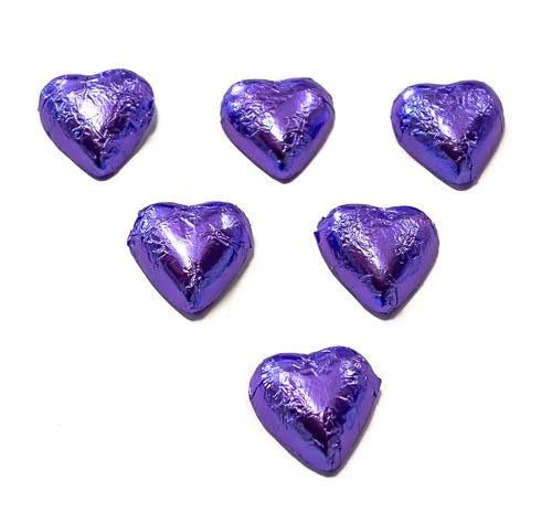 Hearts - Milk Chocolate Hearts In Mauve Foil 1kg - Image 2