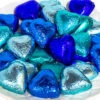 Hearts - Milk Chocolate Hearts In Mixed Blue Foils 350g