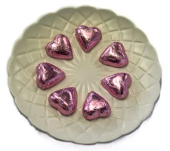 Hearts - Chocolate Hearts In Light Pink Foil (5kg Bulk)
