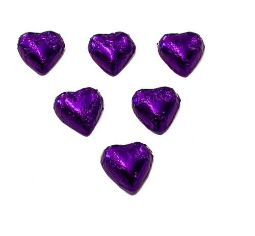 Hearts - Milk Chocolate Hearts In Purple Foil 1kg - Image 2