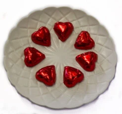 Hearts - Chocolate Hearts In Red Foil (5kg Bulk)