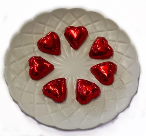 Hearts - Milk Chocolate Hearts In Red Foil 1kg