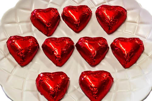 Hearts - Milk Chocolate Hearts In Red Foil 350g - Image 3