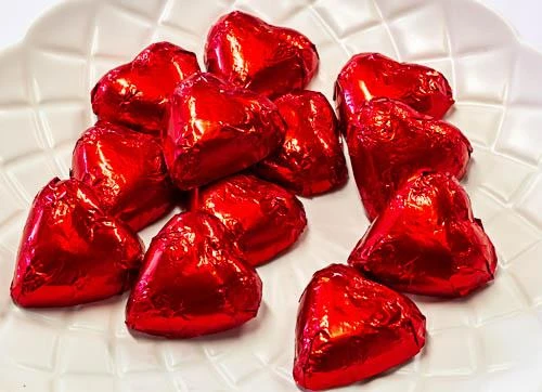 Hearts - Milk Chocolate Hearts In Red Foil 1kg - Image 2