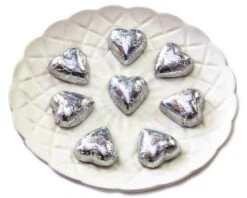 Hearts - Milk Chocolate Hearts In Silver Foil 1kg