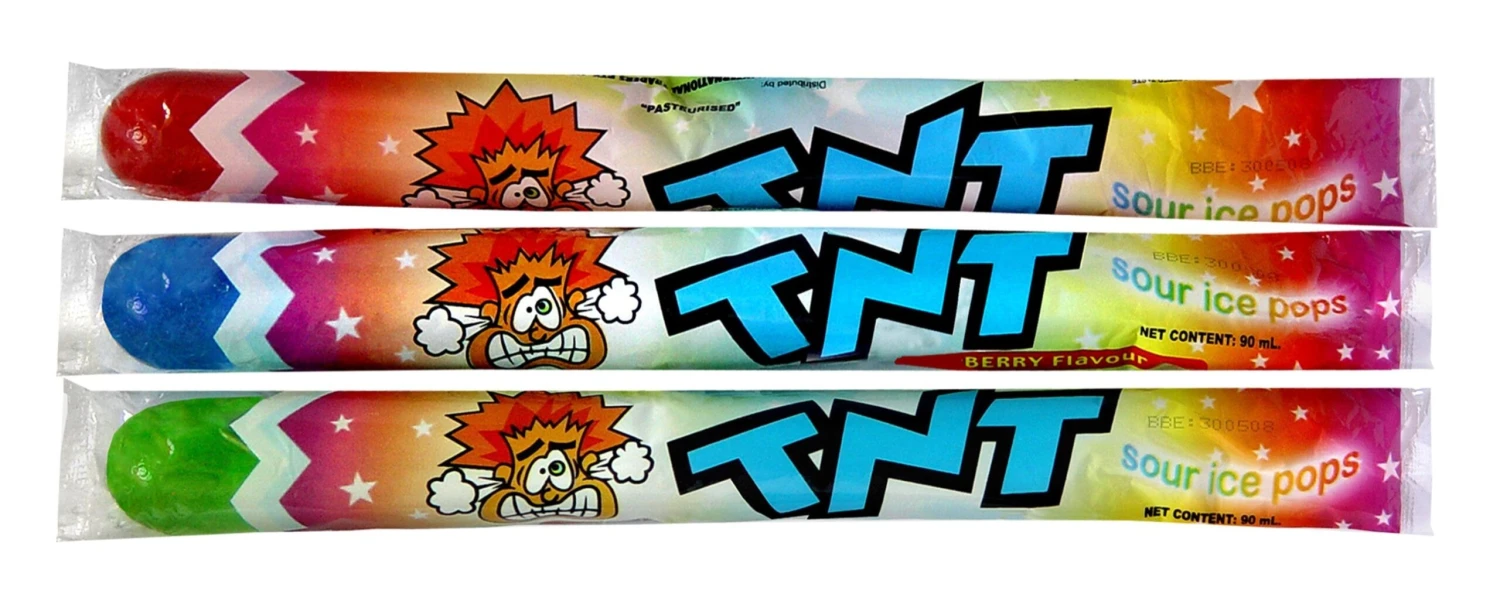 TNT Sour Ice Pops Box Of 100
